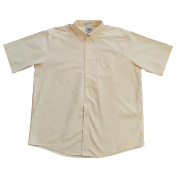 L.l. Bean Yellow Thick Button-Up Dress Shirt - Picture 1 of 7